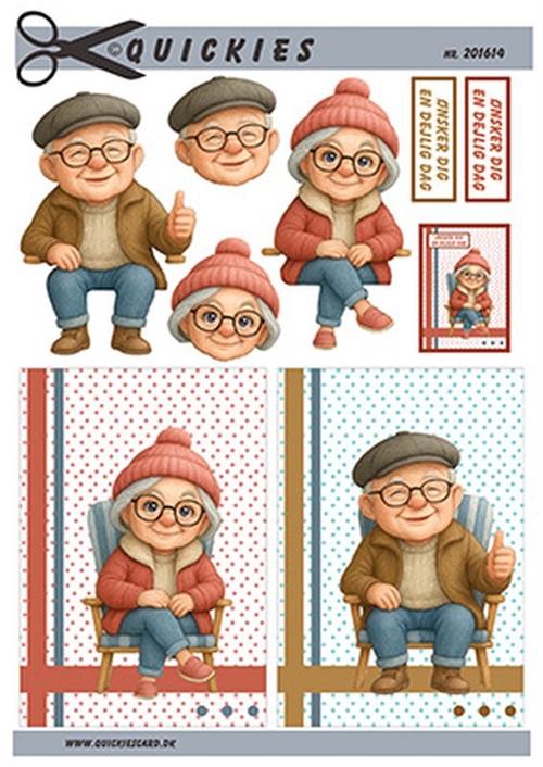 3D Bedstemor og bedstefar i stole